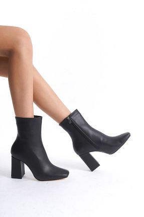 بوت / نیم بوت مشکی زنانه چرم لاکی Zoe3 Style - کد 768725856