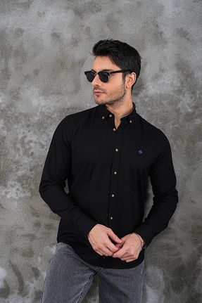 پیراهن مشکی مردانه رگولار youknitwear you - کد 892462659