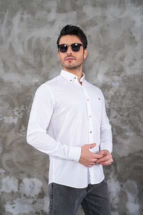 پیراهن سفید مردانه رگولار youknitwear you - کد 892390929
