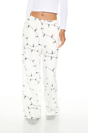 پائین تنه راحتی سفید زنانه پنبه ای Forever 21 - کد 892401114