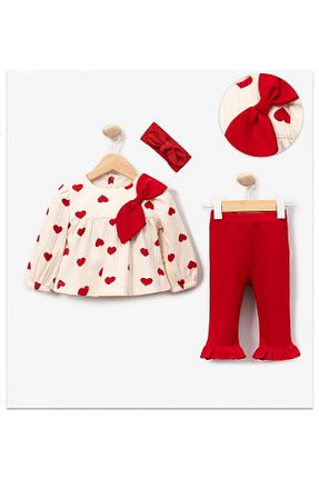 ست نوزادی قرمز بچه گانه پنبه ای Bulut Baby - کد 890980365