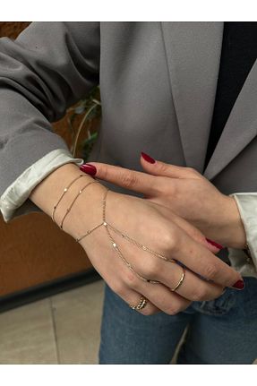 دستبند طلا رنگی زنانه 14 عیار Goldium Jewellery - کد 893591124