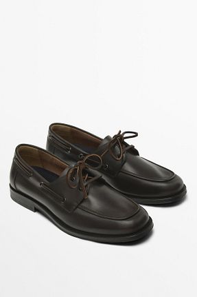 کفش کلاسیک قهوه ای مردانه چرم خالص Massimo Dutti - کد 893591283