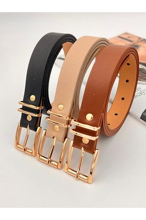 کمربند مشکی زنانه چرم مصنوعی Descoin - کد 892461927