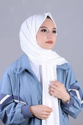شال سفید زنانه پنبه ای Genel Markalar - کد 49763898