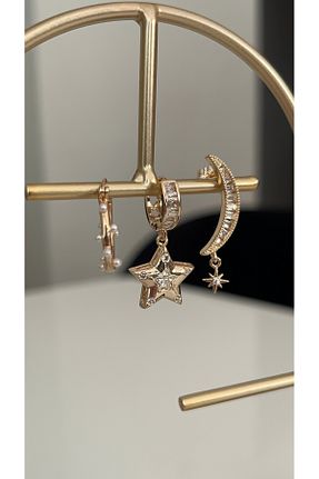 گوشواره جواهر طلائی زیرکن SU PERİSİ TAKI BİJUTERİ - کد 893596268