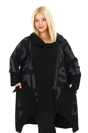 کت سایز بزرگ مشکی زنانه آستر دار Zedd+ Plus - کد 892418624