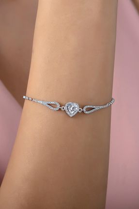 دستبند نقره سفید زنانه 925 عیار SARIASLAN - کد 892424500