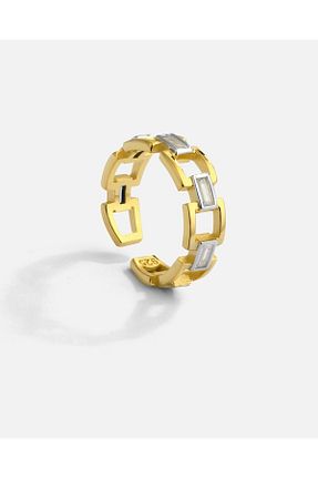 انگشتر نقره طلائی زنانه زیرکن MEKS PRIVE - کد 892432660