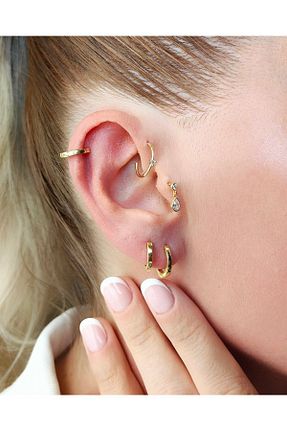 گوشواره نقره طلائی زنانه 925 عیار MEKS PRIVE - کد 893602308