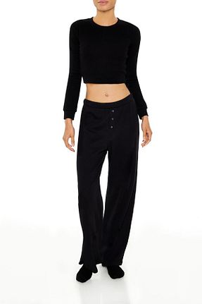 پائین تنه راحتی مشکی زنانه پنبه ای Forever 21 - کد 892508956