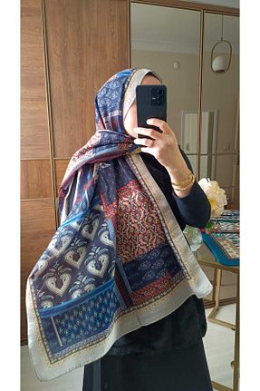 شال سرمه ای زنانه پنبه ای MODA - کد 892469693