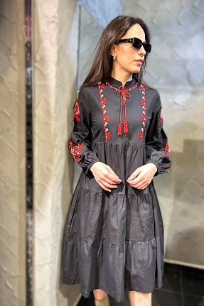 لباس مشکی زنانه بافتنی Ateilerdijle - کد 892393179
