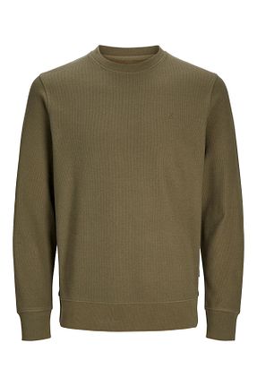 سوئیشرت خاکی مردانه ساده Jack & Jones - کد 892642024