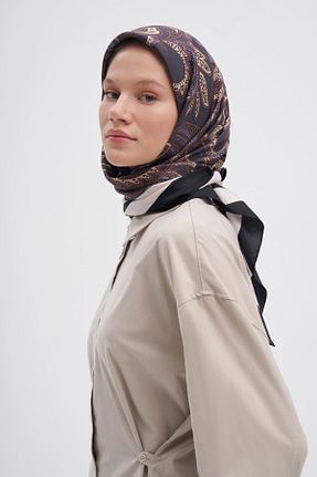 شال قهوه ای زنانه ابریشم carell - کد 893877309