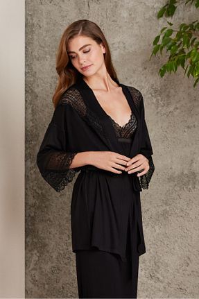 ست لباس راحتی مشکی زنانه طرح دار Pierre Cardin - کد 681059620