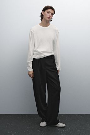 شلوار مشکی زنانه پلی استر Massimo Dutti - کد 892583753