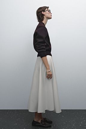 دامن سفید زنانه پنبه ای Massimo Dutti - کد 892579412