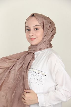 دستمال گردن قهوه ای زنانه مخلوط پلی استر İpekseli - کد 892590586