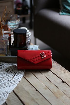 کیف مجلسی قرمز زنانه چرم لاکی Moom Bag - کد 892614400
