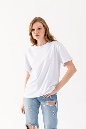 تیشرت سفید زنانه اورسایز Wega Moda - کد 892643153