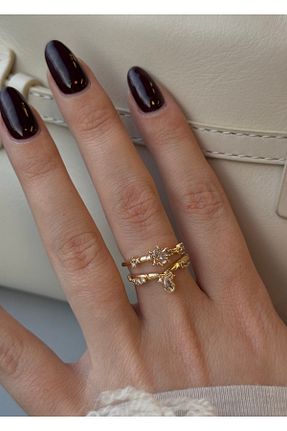 انگشتر جواهر طلائی زنانه پوشش لاکی KİLİGİSTANBUL - کد 890601342