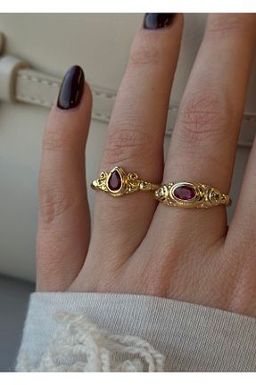 انگشتر جواهر قرمز زنانه پوشش لاکی KİLİGİSTANBUL - کد 890639407