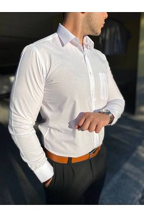 پیراهن سفید مردانه ریلکس فیت Torivalli Collection - کد 87933884