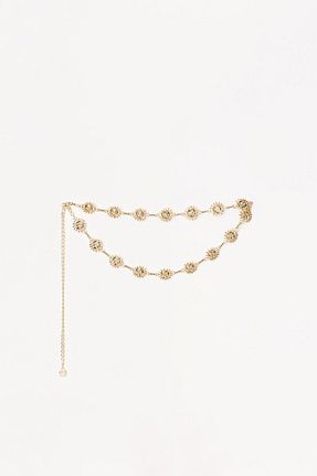 کمربند طلائی زنانه زنجیر Bershka - کد 892674597