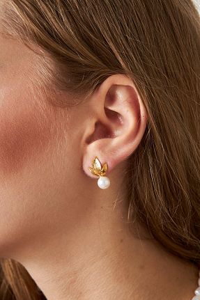 گوشواره مروارید زرد مروارید فرهنگی PUREN - کد 892722079