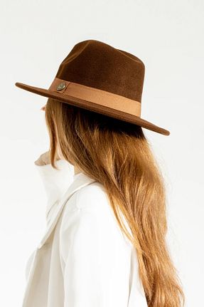 کلاه قهوه ای زنانه پلی استر awix - کد 894083858
