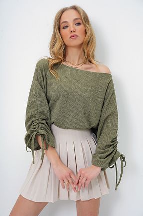 بلوز سبز زنانه ساده Trend Alaçatı Stili - کد 891522597