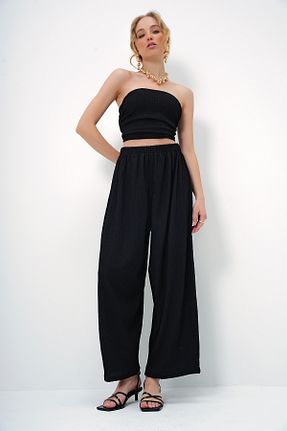 ست بالاتنه و پائین تنه مشکی زنانه بافتنی Trend Alaçatı Stili - کد 891517738