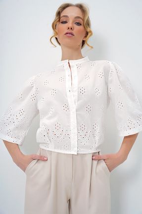 پیراهن سفید زنانه رگولار Trend Alaçatı Stili - کد 891517730
