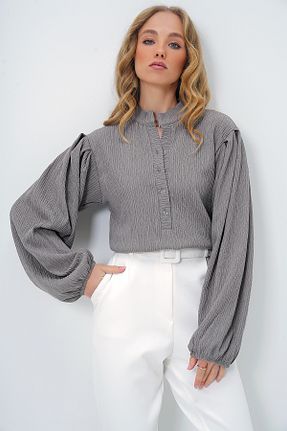 پیراهن طوسی زنانه رگولار Trend Alaçatı Stili - کد 891517691