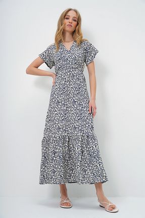 لباس سرمه ای زنانه بافتنی Trend Alaçatı Stili - کد 891517792