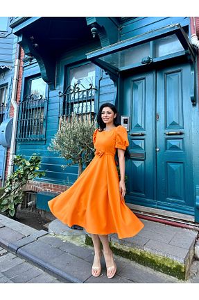 لباس نارنجی زنانه بافتنی KÜÇÜĞÜM BUTİK - کد 794823970