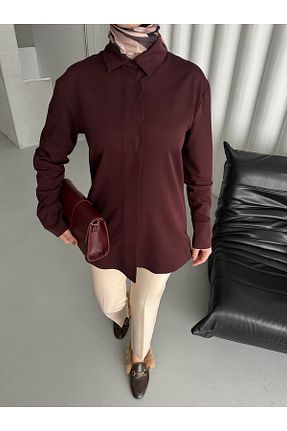 پیراهن حجاب زرشکی زنانه رگولار Melisa Boutique By Selma Özkan - کد 890658431
