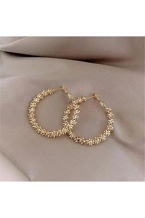 گوشواره جواهر طلائی برنجی Pelin Aksesuar - کد 683409088