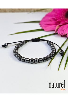 دستبند جواهر طوسی زنانه سنگ طبیعی Naturel Tılsım - کد 303772640