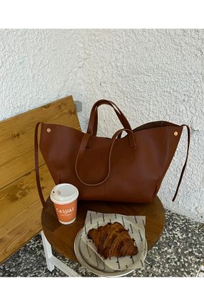 کیف دستی قهوه ای زنانه ابعاد بزرگ MODA - کد 892558175