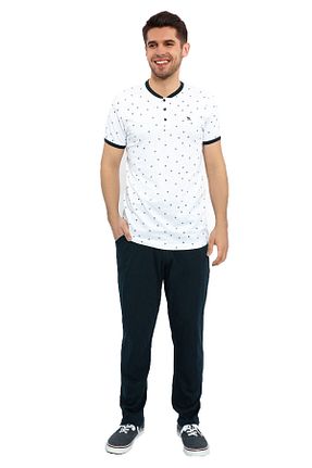 ست لباس راحتی سفید مردانه چاپی Arnetta - کد 891730425