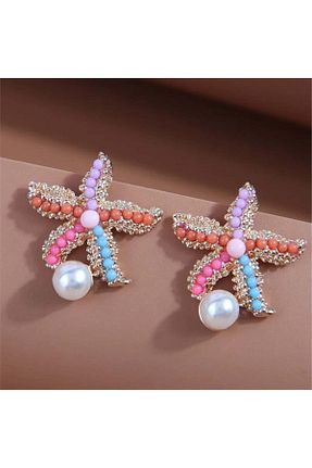 گوشواره جواهر زرشکی Pelin Aksesuar - کد 833288069