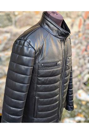 کاپشن مشکی مردانه Fitted LEATHER HOUSE - کد 890758748