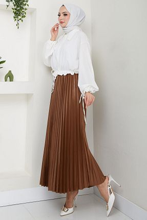 دامن حجاب قهوه ای زنانه رگولار hafsamina - کد 890759559