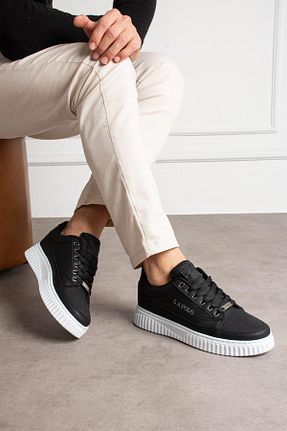 کفش اسنیکر مشکی مردانه بند دار L.A Polo - کد 890758068