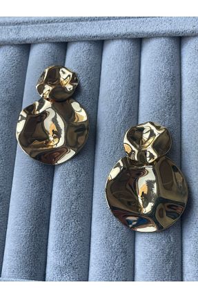 گوشواره جواهر زرد برنجی OSAY - کد 890767475