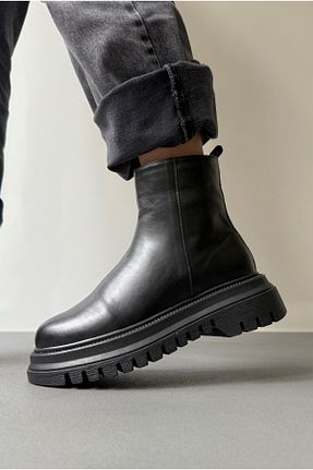 بوت / نیم بوت مشکی زنانه چرم مصنوعی Mupa Shoes - کد 893353931