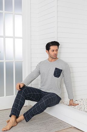 ست لباس راحتی طوسی مردانه پنبه ای Sude HOMEWEAR - کد 885963599