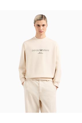 سوئیشرت بژ مردانه ساده Emporio Armani - کد 890803018